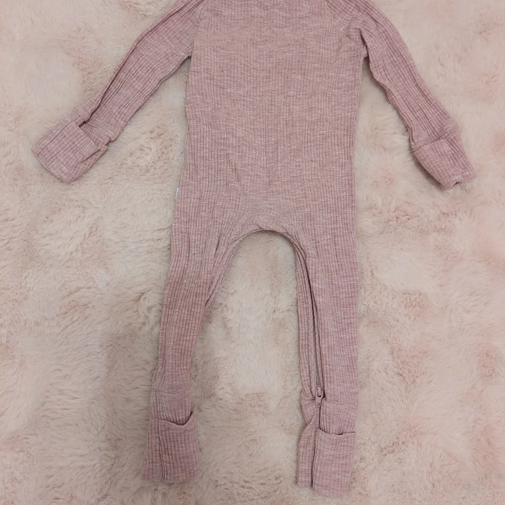 Little Sleepies Baby Girls Pink Ribbed One Piece 0-3 Months